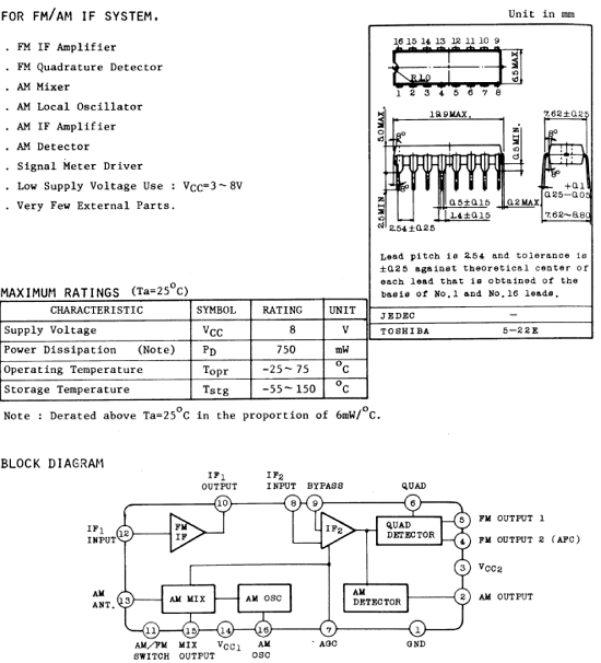 ta7614ap 数据手册 ( 数据表 ) - toshiba