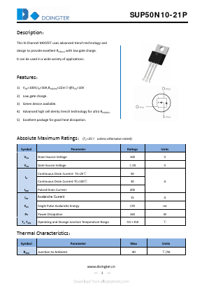 SUP50N10-21P image