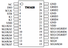 Tm1628 схема включения и datasheet на русском