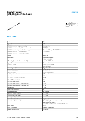 SME-8M-DS-24V-K-0.3-M8D image