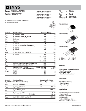 IXFA14N60P image