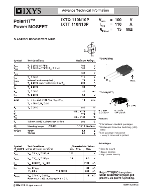 IXTQ110N10P image