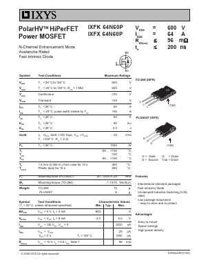 IXFK64N60P image