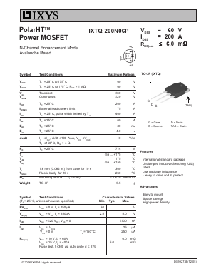 IXTQ200N06P image