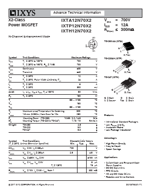 IXTA12N70X2 image