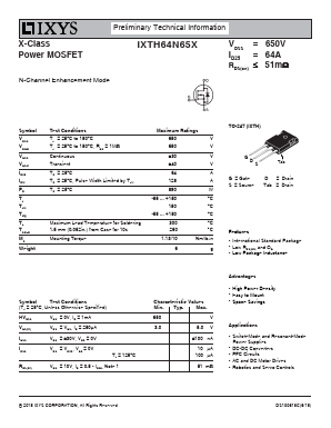 IXTH64N65X image