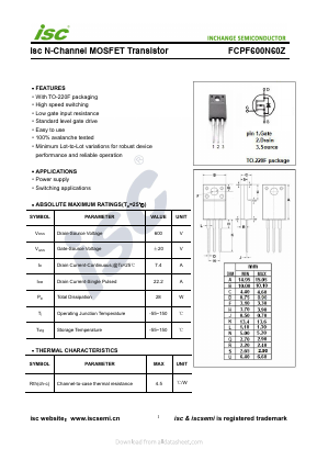 FCPF600N60Z image