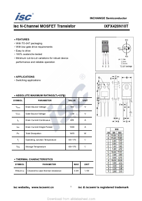 IXFX420N10T image