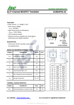 SUB65P06-20 image