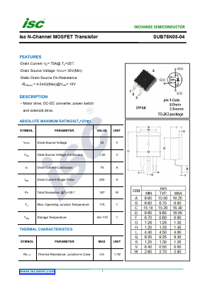 SUB75N03-04 image