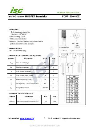 FCPF1300N80Z image