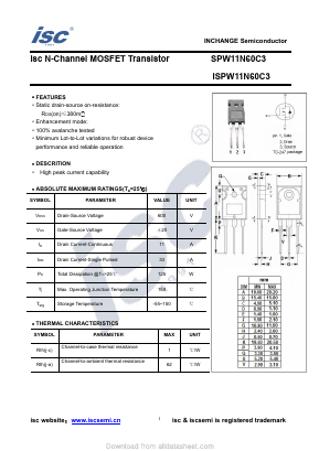 SPW11N60C3 image