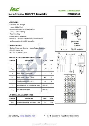 IXTH6N80A image