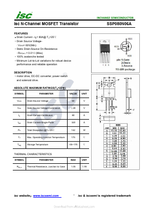 SSP80N06A image