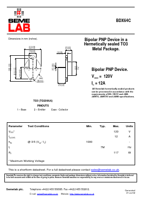 BDX64C image