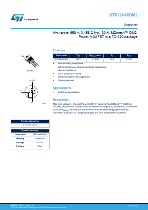 STP26N65DM2 image