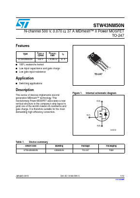 STW43NM50N image