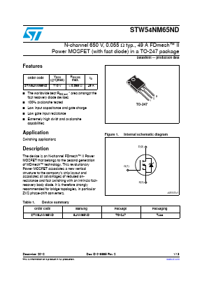 STW54NM65ND image