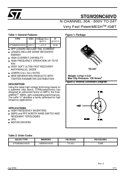 STGW20NC60VD image