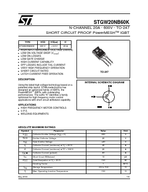 STGW20NB60K image