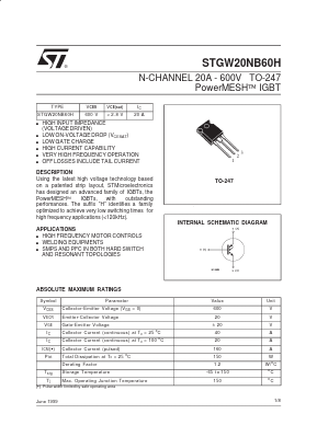 STGW20NB60H image