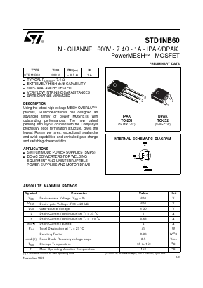 STD1NB60 image