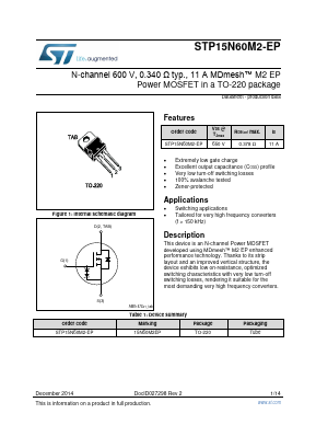 STP15N60M2-EP image