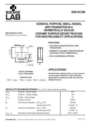 2N918CSM image