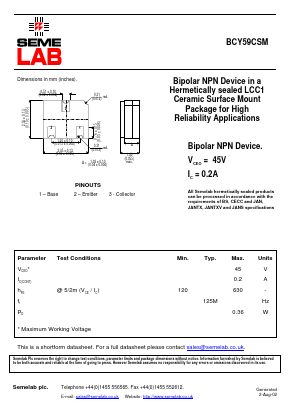 BCY59CSM image