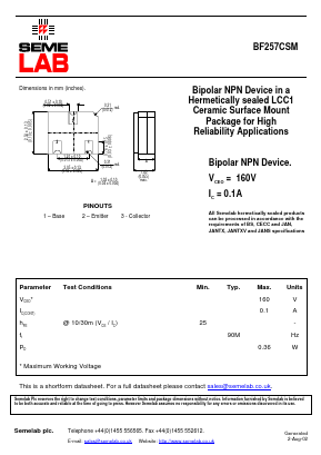 BF257CSM image