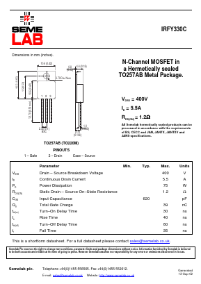 IRFY330C image