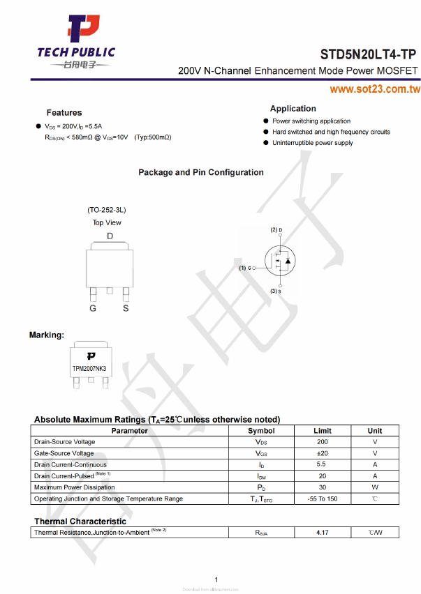 STD5N20LT4-TP image