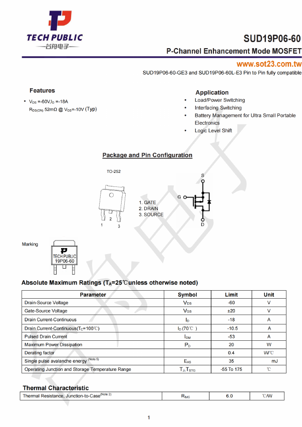 SUD19P06-60 image