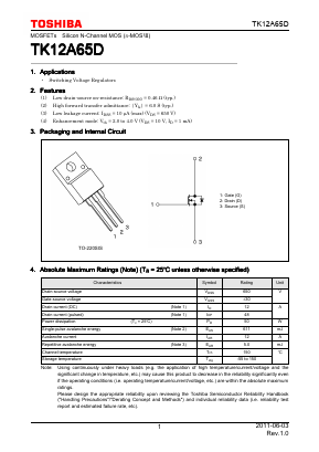 TK12A65D image